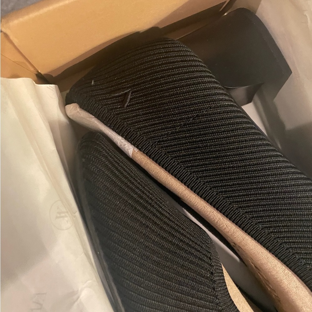 NIB Vivaia Melody 2.0 Sz 10 41.5 Square-Toe Black Heels - Picture 12 of 16